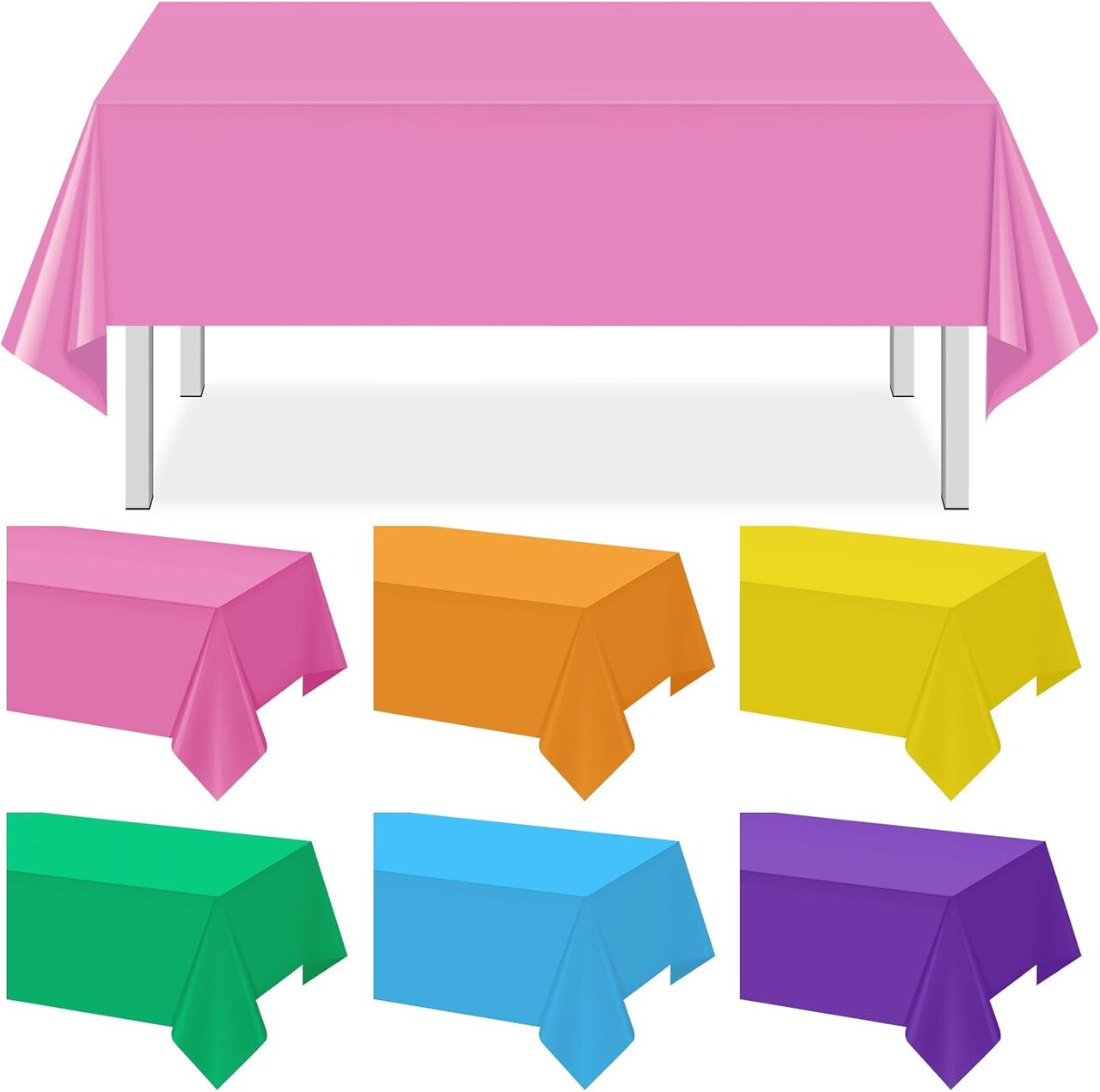 12-Pack Cinco de Mayo Tablecloths – Multi-Color Disposable Mexican Fiesta Party Table Covers